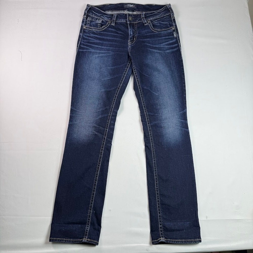 Silver Jeans Co Suki Straight Mid Rise Jeans Womens 31x32 Dark Wash L93413SSX408
